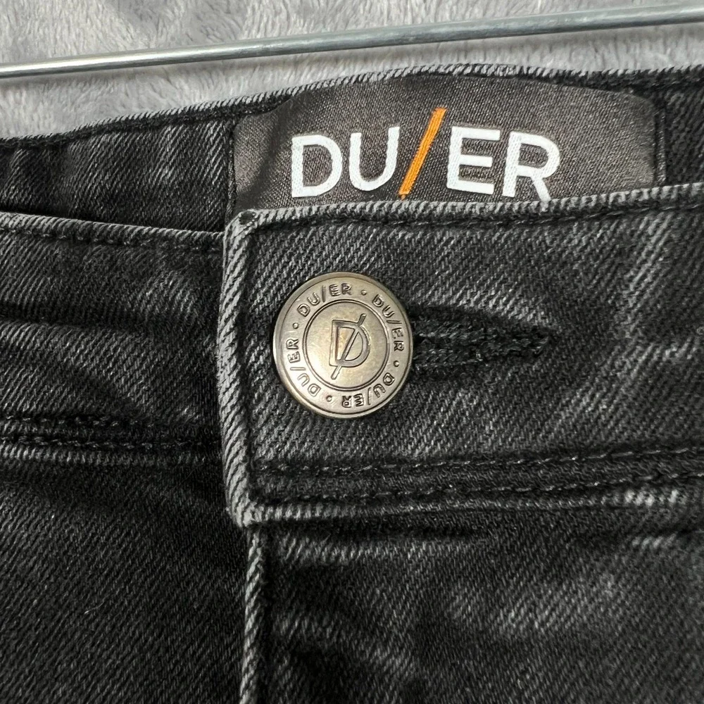 Duer Performance Slim Fit Jeans Mens 34x30 Black Denim Tapered Stretch Organic